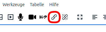 Screenshot des Link-Icons in der Symbolleiste des Editors