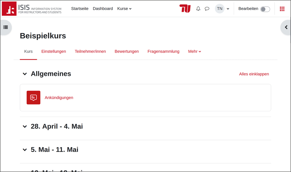 zu Einschreibemethoden navigieren